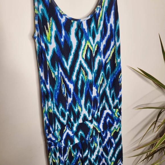 Tart Sleeveless Megan Printed Jumpsuit - Abstract - Blue Multi/Blue - Picture 6 of 14